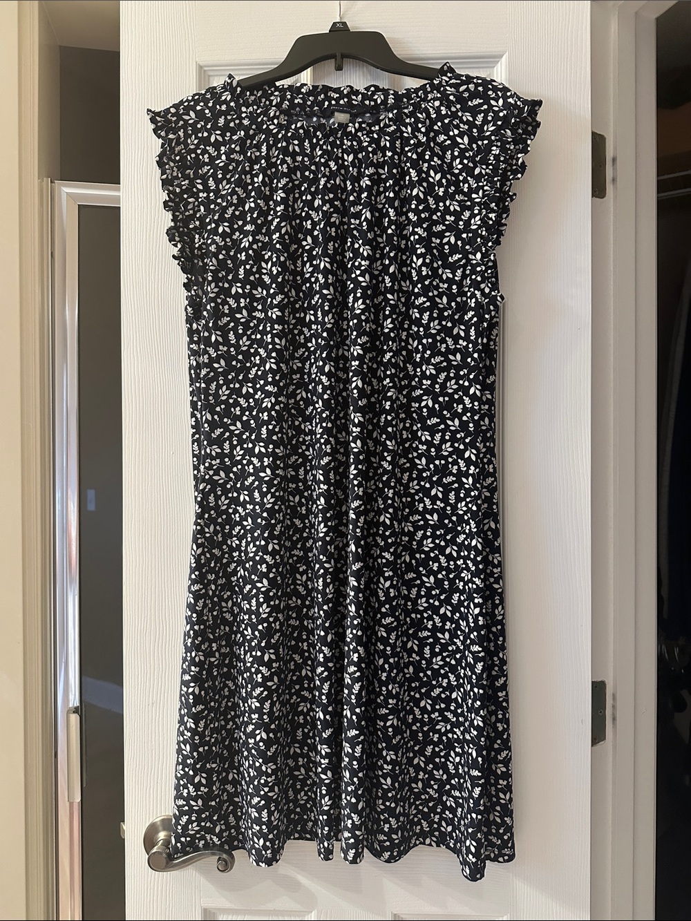 Tommy Hilfiger Black and White Floral Midi Dress
